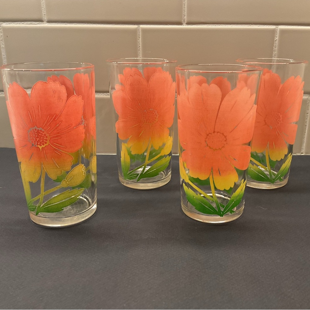 50”S Federal Glass juice Tumblers Set of 4
